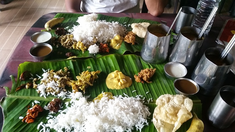 Meal on Banana Leaf in Kerala