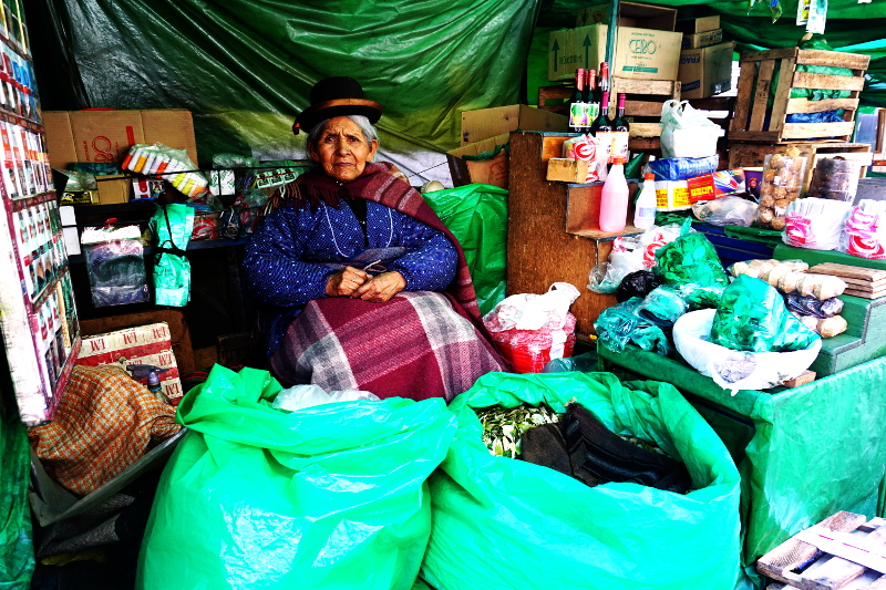 Lady selling coca leaves, Bolivia