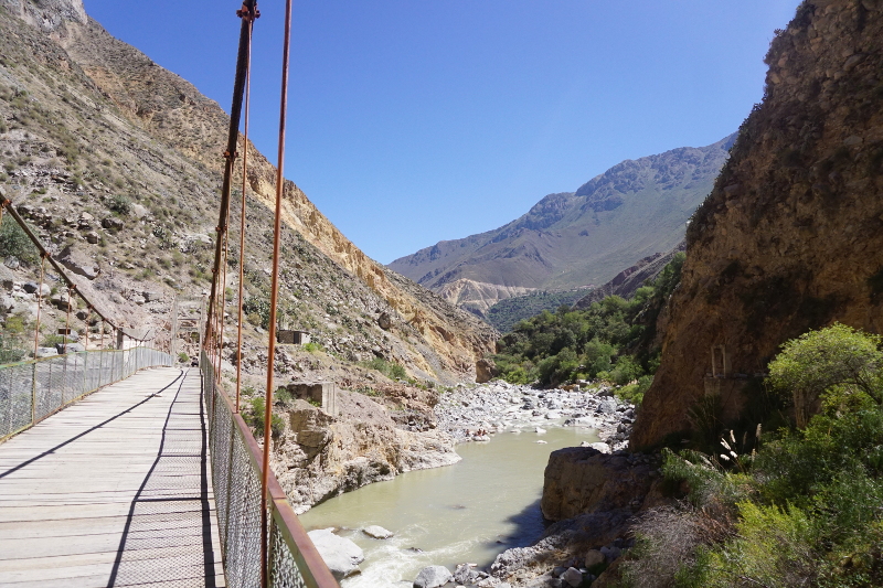 Crossing river over to San Juan, Colca Canyon