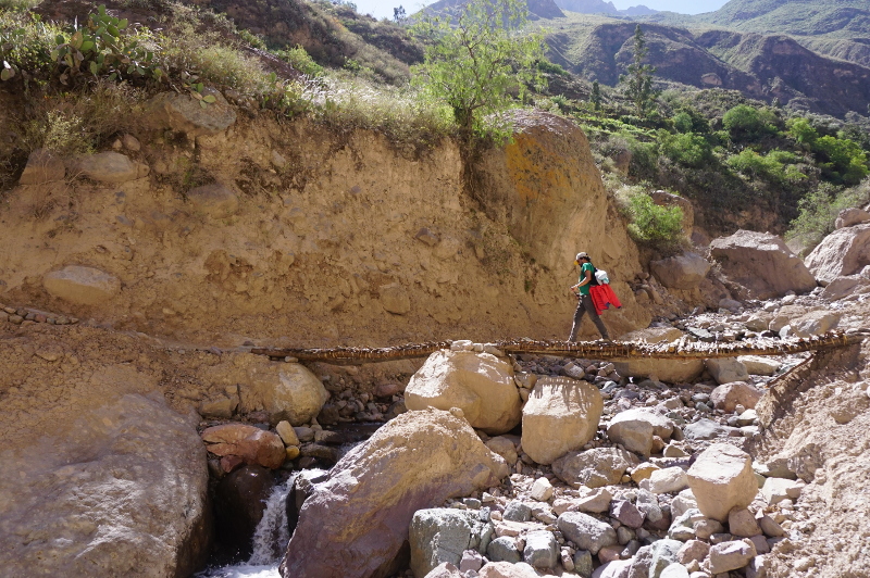 Crossing a stream, Colca Canyon